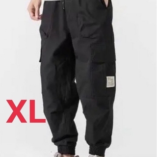 メンズ パンツ カーゴパンツ ジョガーパンツ XL 黒 秋(ワークパンツ/カーゴパンツ)