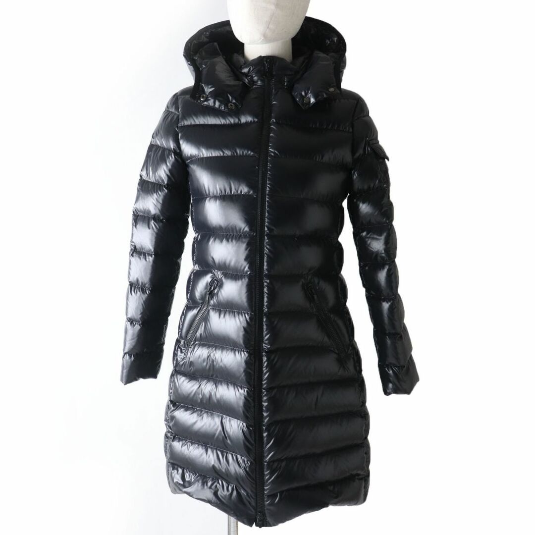 美品☆国内正規品 MONCLER モンクレール 19AW キッズ MOKA フード・ロゴワッペン付 ダウンコート ブラック 12 anni 152ｃｍ レディース可◎