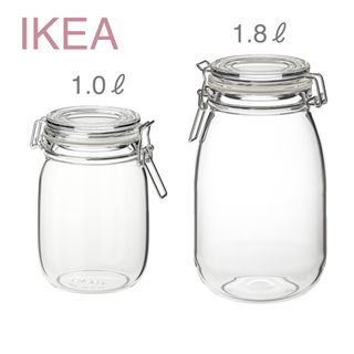 イケア(IKEA)の【新品】 IKEA イケア ガラス保存容器 1.0L ＋ 1.8L （コルケン）(容器)