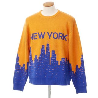 シュプリーム(Supreme)の【中古】シュプリーム Supreme 2020年春夏 New York Sweater ミドルゲージ クルーネックニット オレンジxブルー【サイズXL】【メンズ】(ニット/セーター)