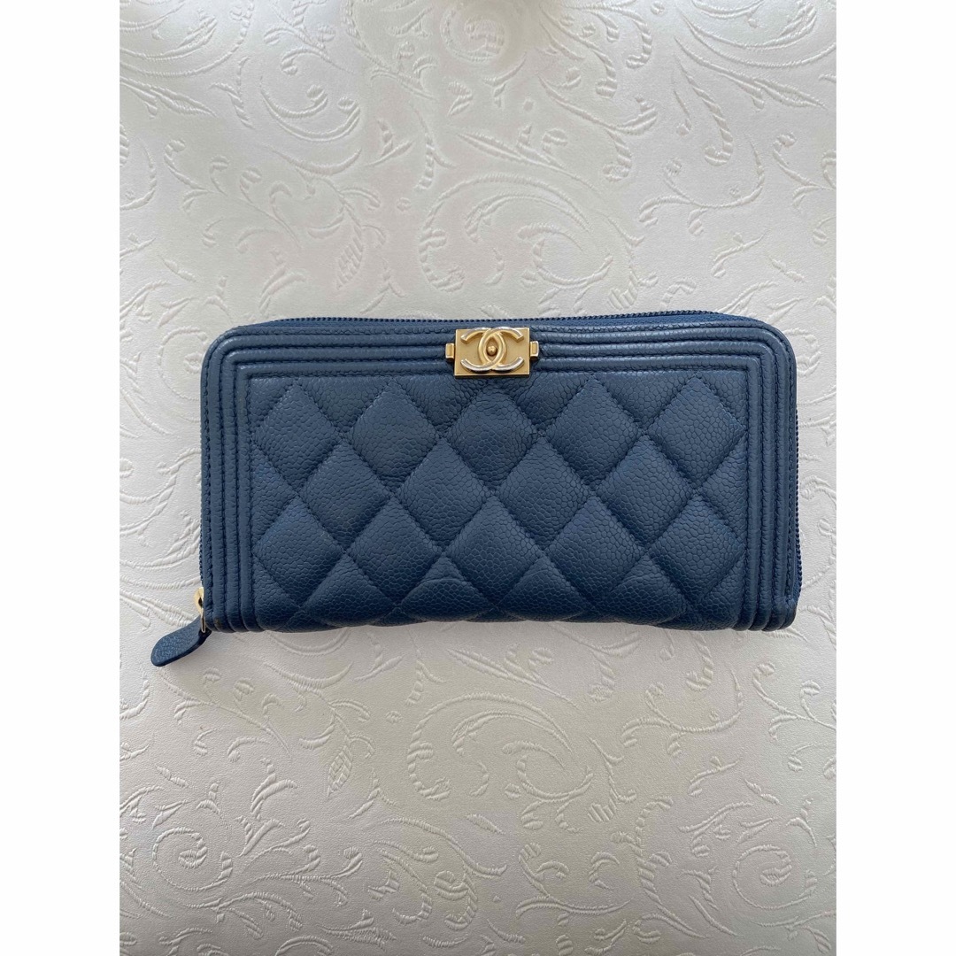 即出荷可 CHANEL シャネル ボーイシャネル 長財布 キャビアスキン バイ