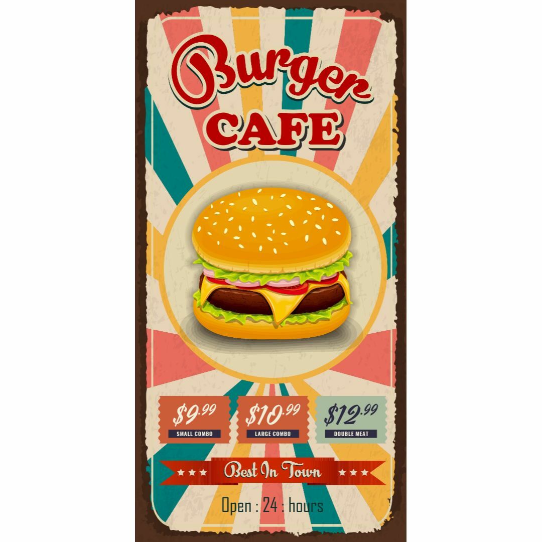 Lサイズ】ハンバーガー カフェ 看板 置物 アメリカンレトロ Lサイズ】ハンバーガー カフェ 看板 置物 アメリカンレトロ