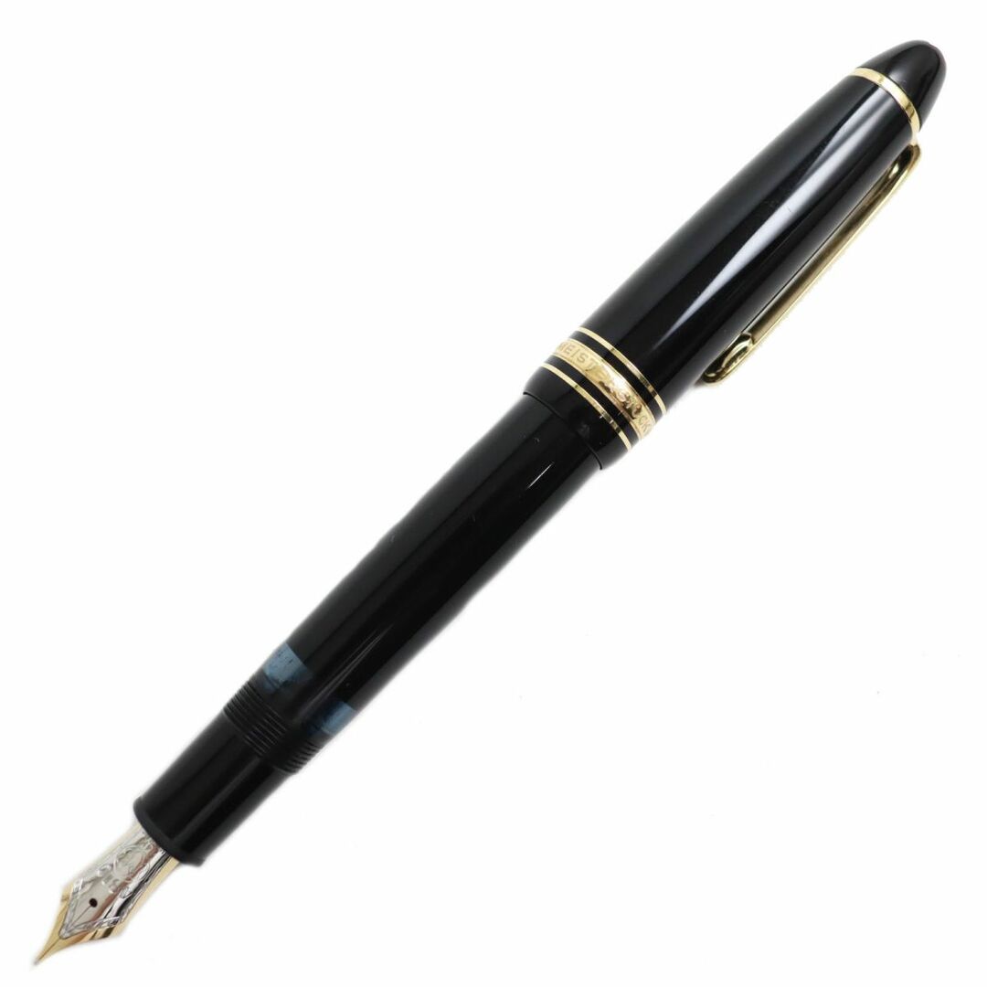 極美品●MONTBLANC モンブラン マイスターシュテュック No.146 ホワイトスター ペン先14K 万年筆 ブラック×ゴールド Fニブ