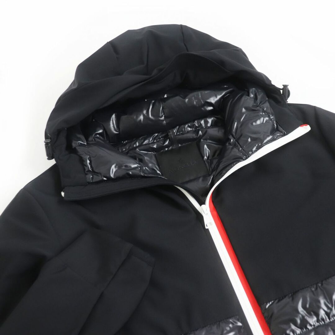 美品□20-21AW MONCLER/モンクレール AUTHION ロゴワッペン WZIP フーデッド ライトダウンジャケット/ブルゾンジャケット 黒  2 正規品