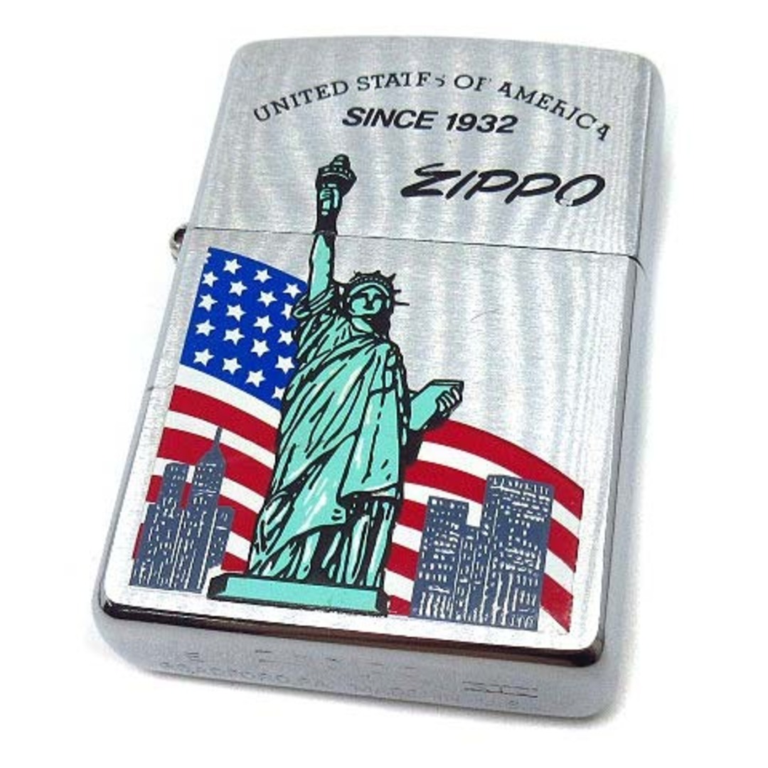 ZIPPO(ジッポー)のジッポー アメリカ 自由の女神 星条旗 オイルライター 1998年 着火確認済み エンタメ/ホビーのコレクション(その他)の商品写真