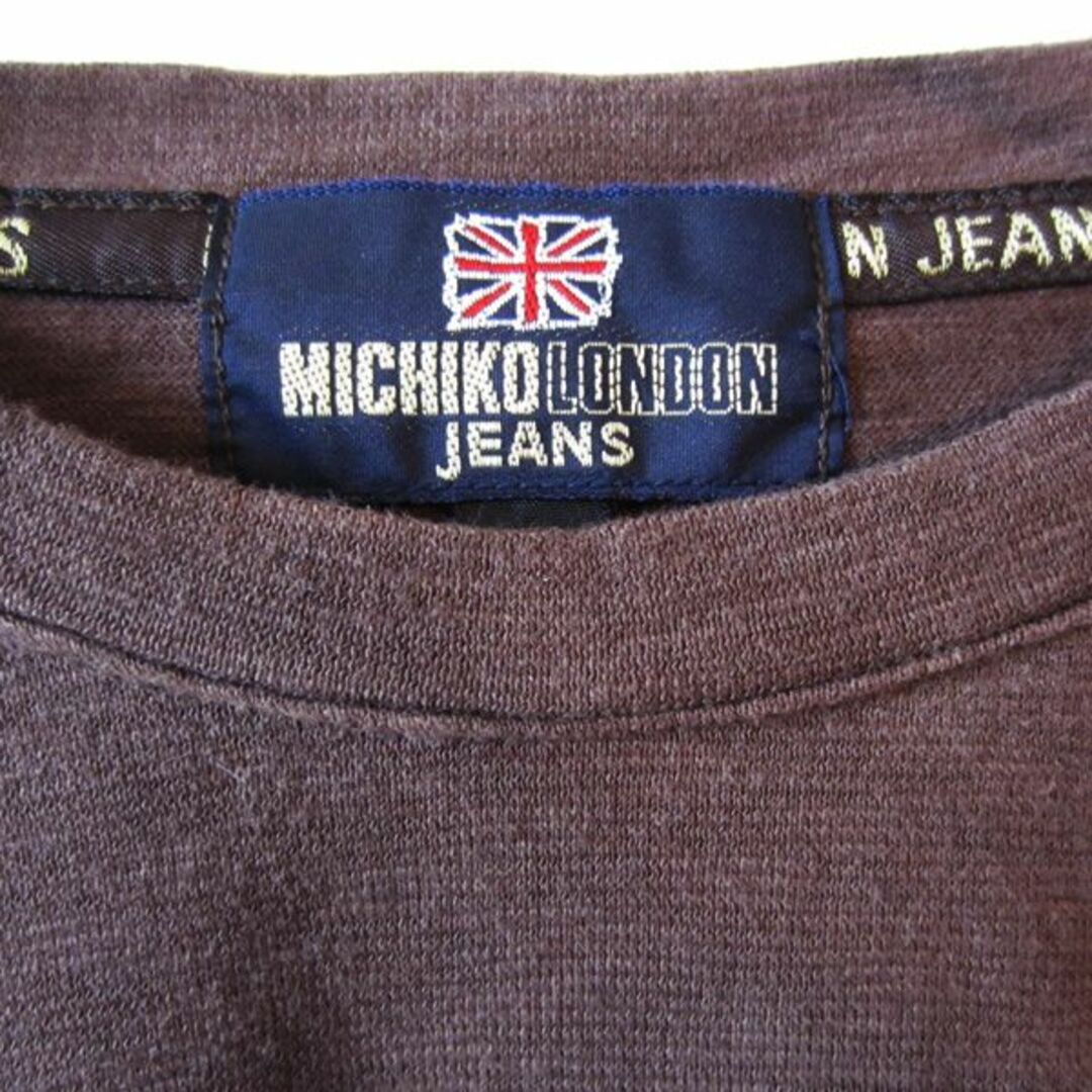 MICHIKO LONDON(ミチコロンドン)の美品　MICHIKO LONDON　JEANS　長袖Tシャツ　茶 レディースのトップス(Tシャツ(長袖/七分))の商品写真