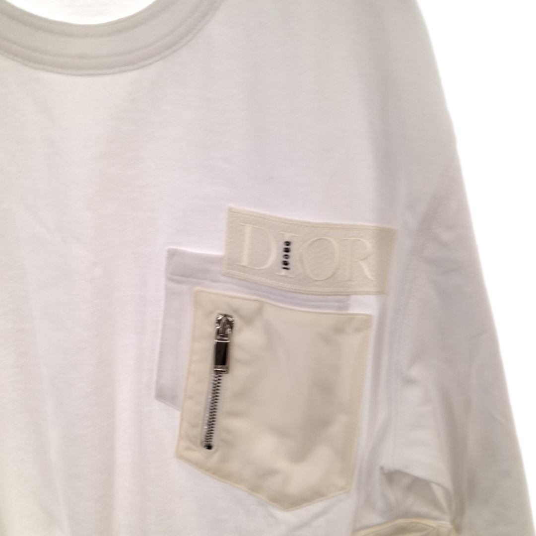 DIOR ディオール 21AW×Sacai サカイ ドッキングオーバー長袖 Tシャツ カットソー ホワイト 213J642A0554