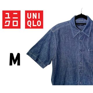 ユニクロ(UNIQLO)のユニクロ　半袖 シャツ　デニム柄　M　K00046(シャツ)