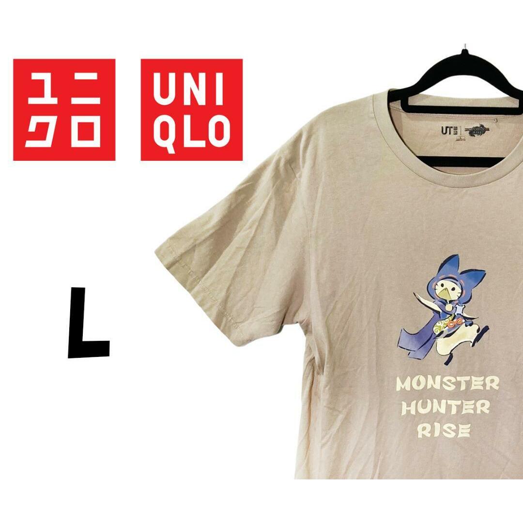 UNIQLO(ユニクロ)のユニクロ　半袖 Tシャツ　モンハンコラボ　ベージュ　L　K00045 メンズのトップス(Tシャツ/カットソー(半袖/袖なし))の商品写真