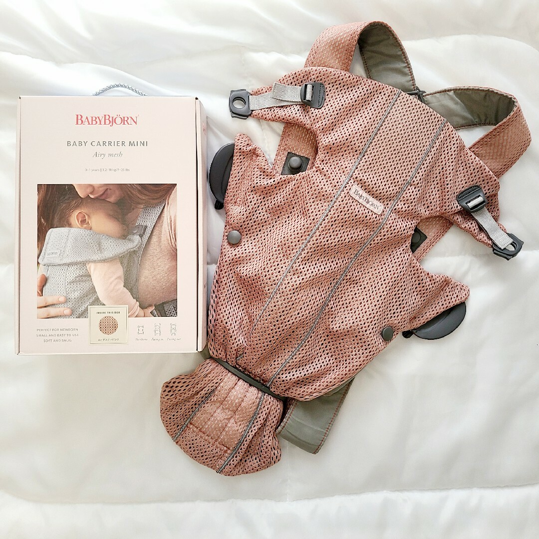 BABYBJORN(ベビービョルン)のベビービョルン　抱っこ紐　ベビーキャリア　ミニ　mini　メッシュ　新生児 キッズ/ベビー/マタニティの外出/移動用品(抱っこひも/おんぶひも)の商品写真