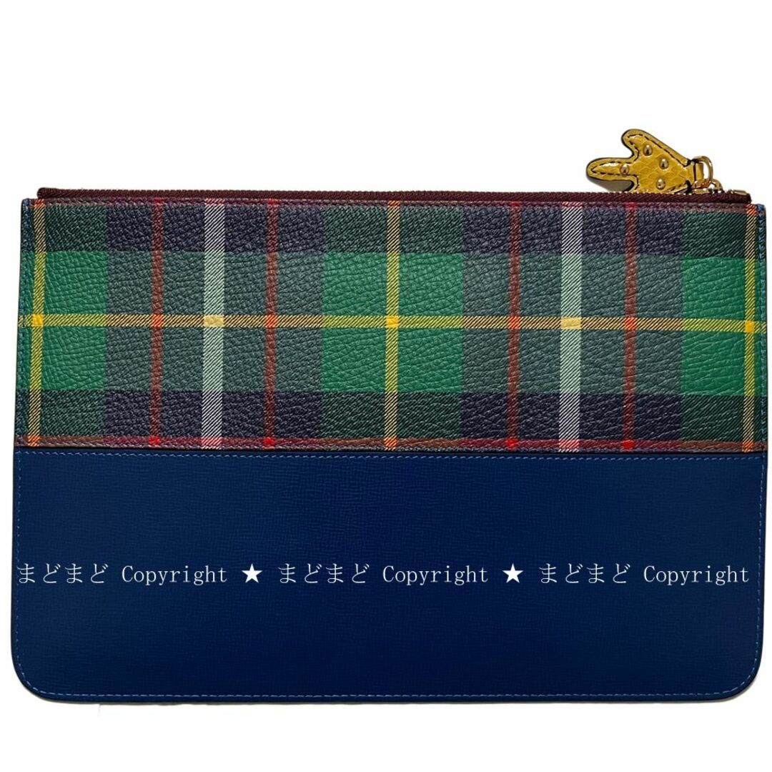 BURBERRY - バーバリー レザー チェック 装飾 スタッズ クラッチ BURBERRY - バーバリー レザー チェック 装飾 スタッズ クラッチ