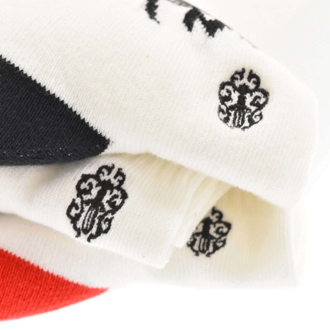 CHROME HEARTS クロムハーツ THREE PIECE LOGO SOCKS ロゴソックス 3足セット 靴下 レッド/グリーン/ブラック 2