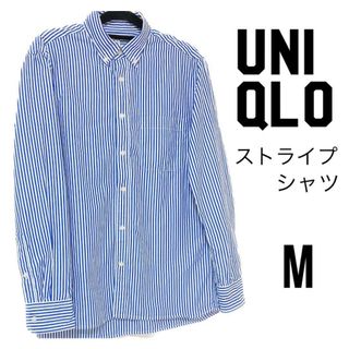 ユニクロ(UNIQLO)のユニクロ　ストライプ シャツ　ブルー　M　F00289(シャツ)