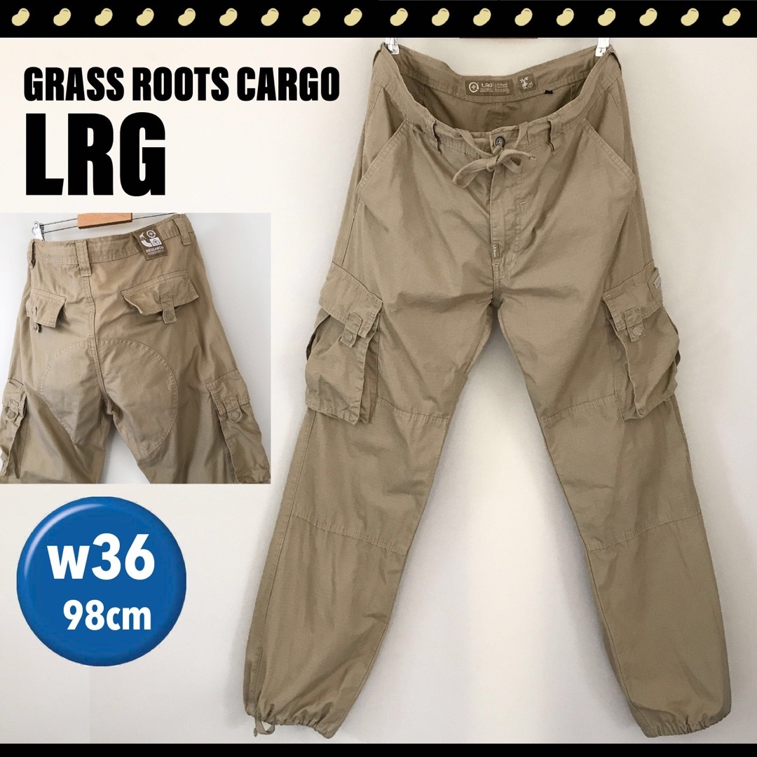 LRG☆グラスルーツカーゴ☆イージーパンツ☆リップストップ☆w36/98cm