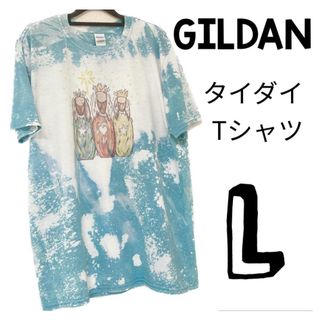 ギルタン(GILDAN)のギルダン　タイダイ Tシャツ　ブルー/ホワイト　L　F00278(Tシャツ/カットソー(半袖/袖なし))