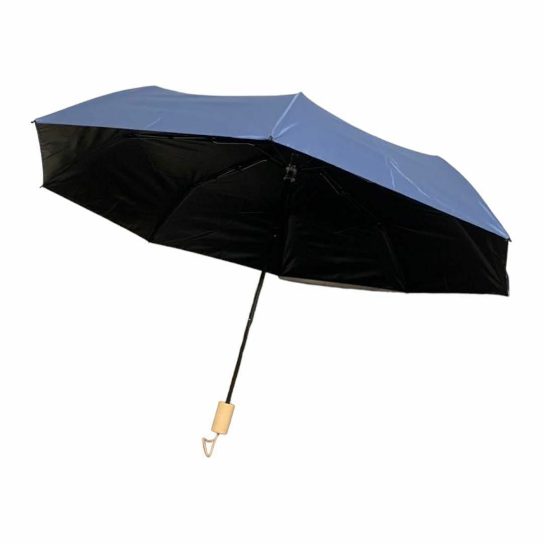 折りたたみ傘　晴雨兼用　ネイビー×ブラック　梅雨　台風　通勤　通学　ビジネスマン メンズのファッション小物(傘)の商品写真