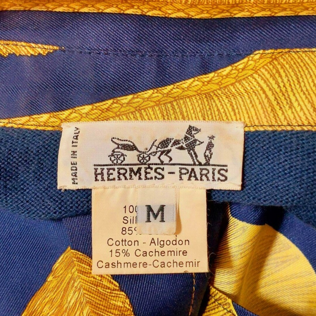 Hermes - HERMES エルメス ヴィンテージ シルク 長袖シャツ カシミヤ