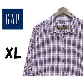 ギャップ(GAP)のギャップ　シャツ　チェック　紫　白　XL　F00237(シャツ)