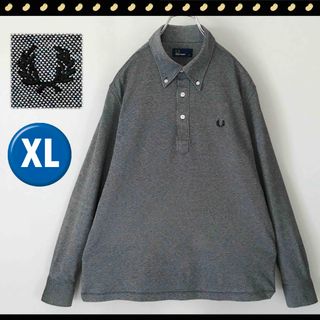 フレッドペリー(FRED PERRY)のFRED PERRY★BD鹿の子プルオーバー長袖シャツ★杢糸★刺繍ロゴ★XL(ポロシャツ)