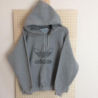 アディダス(adidas)の90s ビンテージ adidas USA製 刺繍ロゴパーカー サイズS グレー (パーカー)