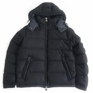 モンクレール(MONCLER)の極美品□2021年製 MONCLER/モンクレール MONTGENEVRE/モンジュネーブル ロゴワッペン フーデッド WZIP ウール ダウンジャケット 黒 2 正規(ダウンジャケット)