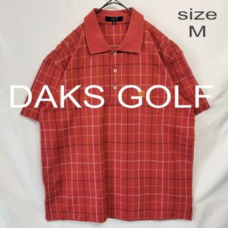 ダックス(DAKS)の【日本製】DAKS GOLF ダックスゴルフ チェック ポロシャツ ロゴ刺繍(ポロシャツ)