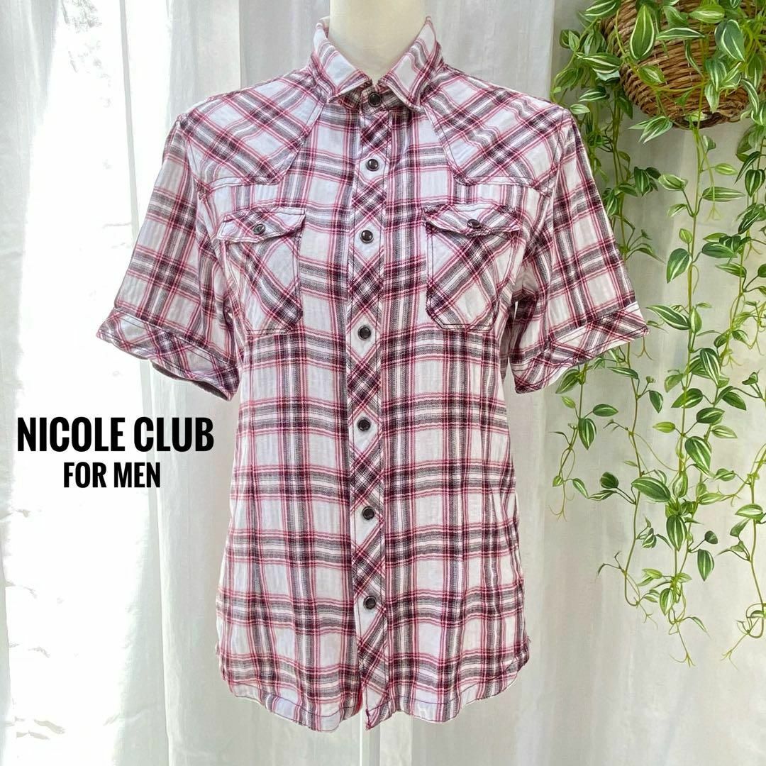 ニコルクラブフォーメン【NICOLE CLUB FOR MEN】チェックシャツ | フリマアプリ ラクマ