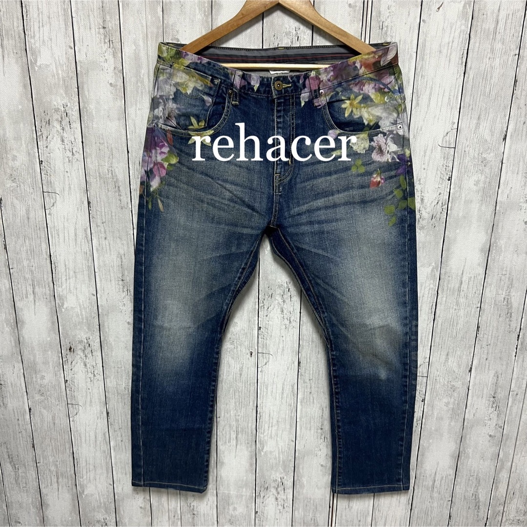 rehacer(レアセル)の美品！rehacer Flower denim pants！可愛い！ メンズのパンツ(デニム/ジーンズ)の商品写真