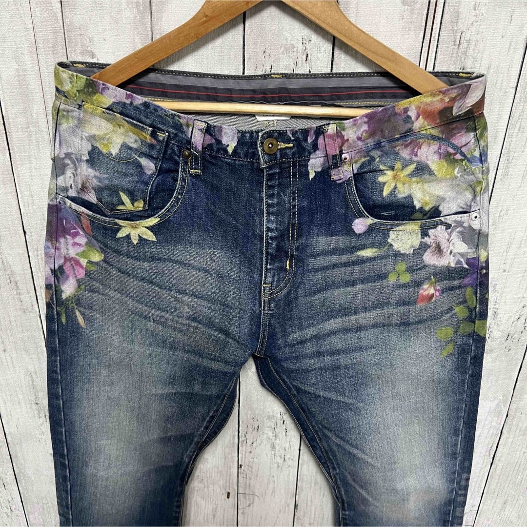 rehacer(レアセル)の美品！rehacer Flower denim pants！可愛い！ メンズのパンツ(デニム/ジーンズ)の商品写真