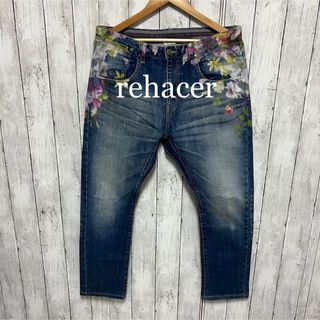 レアセル(rehacer)の美品！rehacer Flower denim pants！可愛い！(デニム/ジーンズ)