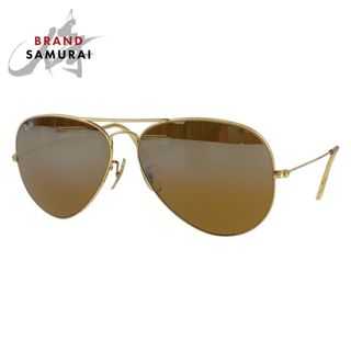 レイバン(Ray-Ban)のRay-Ban レイバン B&L ブラウン 茶 ゴールド金具 メタル L1693 VRBJ 62口14 サングラス メガネ 度なし ティアドロップ メンズ 402987 【中古】(サングラス/メガネ)