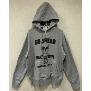 ヒステリックグラマー(HYSTERIC GLAMOUR)の＊ヒステリックグラマー GO AHEAD スカル プルオーバー パーカー L(パーカー)