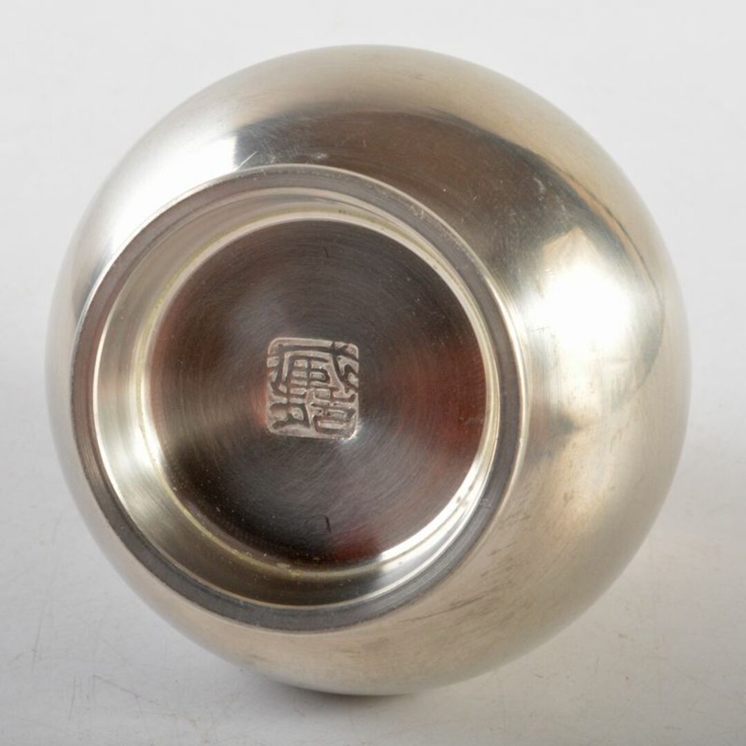 煎茶道具 静寿居蔵苑造 純錫 貞式茶入 約231g 共布共箱 D R6041