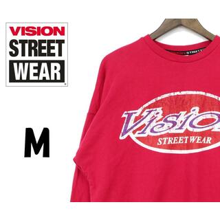 ヴィジョン ストリート ウェア(VISION STREET WEAR)のヴィジョンストリートウェア　トレーナー　長袖　ピンク　M　F00181(トレーナー/スウェット)