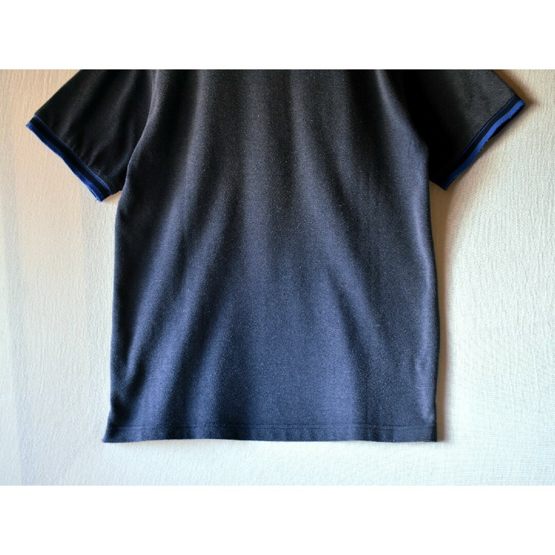 ★フレッドペリー ワンポイント 刺繍ロゴ 灰色青 チャコール 半袖ポロシャツ 6