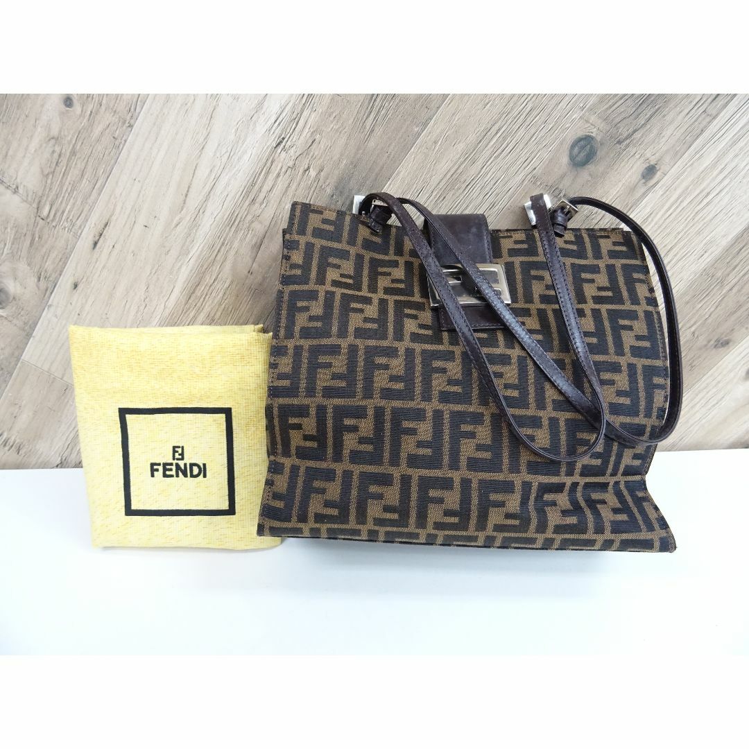 MY005 / FENDI ズッカ柄 トートバッグ キャンバス レザー