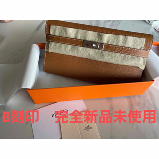 B刻印（2023年）新品未使用HERMES ケリーウォレット　ゴールド