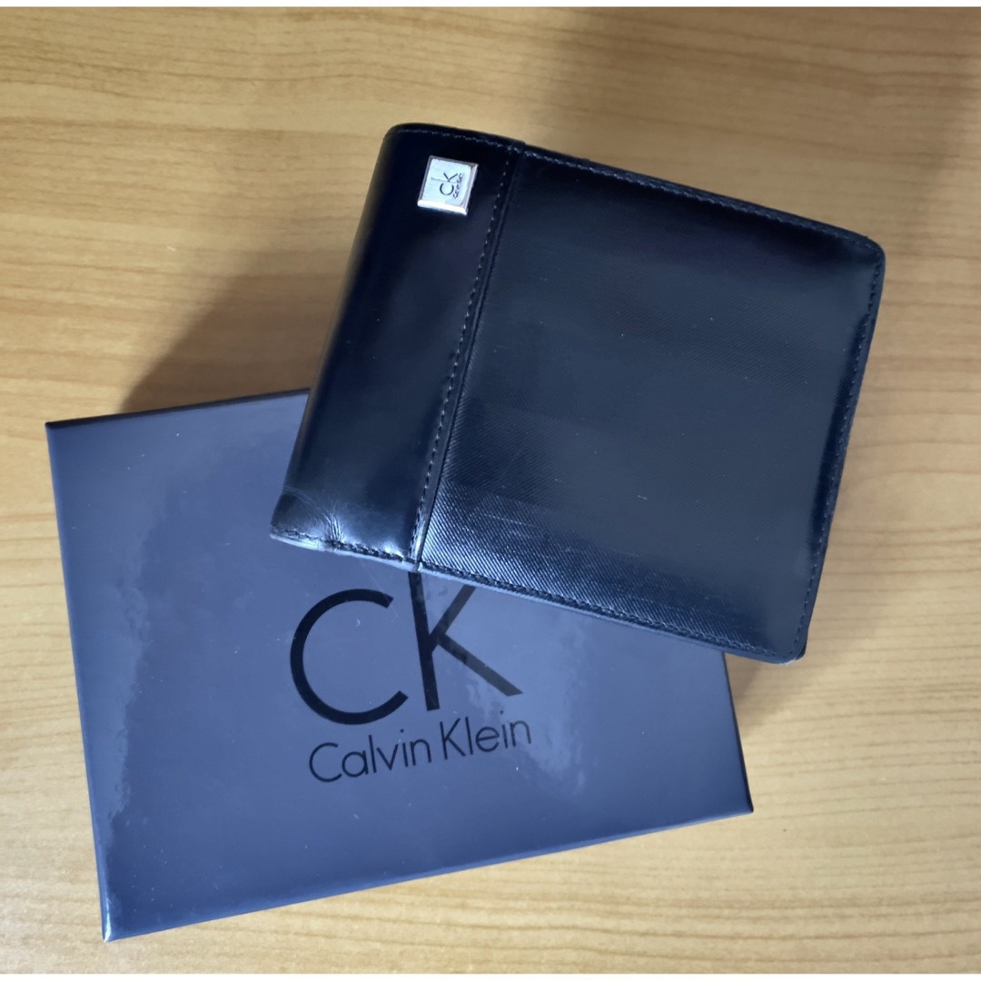 CK Calvin Klein 折り財布 二つ折り財布 黒 ブラック black