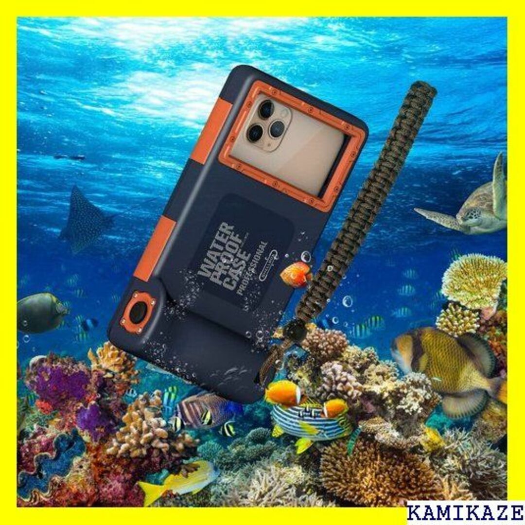 ☆在庫処分 潜水用ケース iphone 水中撮影 ケース ラップ付き オレンジ 1