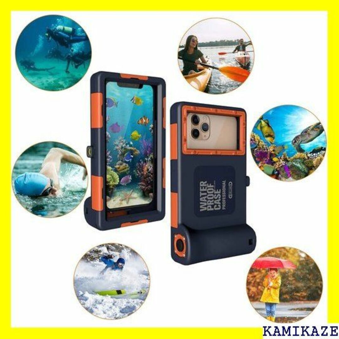 ☆在庫処分 潜水用ケース iphone 水中撮影 ケース ラップ付き オレンジ 2
