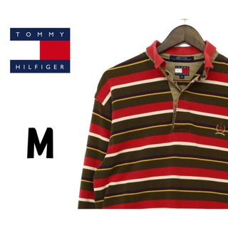 トミーヒルフィガー(TOMMY HILFIGER)のトミーヒルフィガー　ポロシャツ　ボーダー　M　F00135(ポロシャツ)