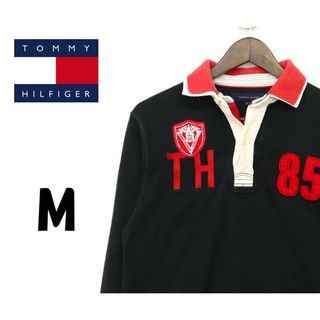 トミーヒルフィガー(TOMMY HILFIGER)のトミーヒルフィガー　シャツ　黒　M　F00149(ポロシャツ)