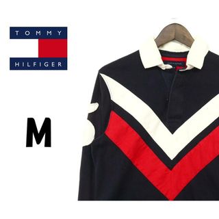 トミーヒルフィガー(TOMMY HILFIGER)のトミーヒルフィガー　シャツ　クロ　長袖　M　F00147(ポロシャツ)