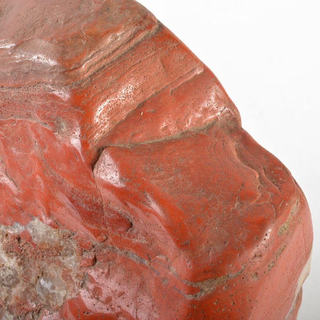 鑑賞石 天然石 赤石 赤玉石 置物 重さ約7.2㎏ 唐木台付 V R6071B