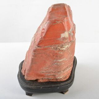 鑑賞石　天然石　赤石　赤玉石　置物　重さ約7.2㎏　唐木台付　V　R6071B