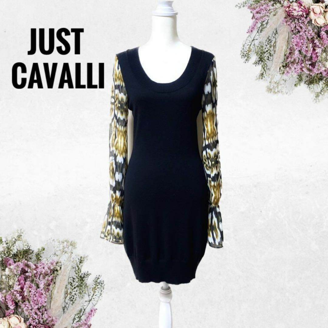 美品★ジャストカヴァリ【JAST cavalli】不二子ワンピ　シフォン