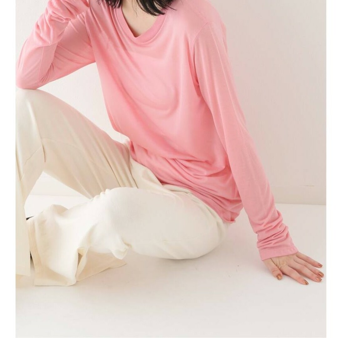 EMILY WEEK(エミリーウィーク)のBaserange ベースレンジ LONG SLEEVE TEE ピンク メンズのトップス(Tシャツ/カットソー(七分/長袖))の商品写真