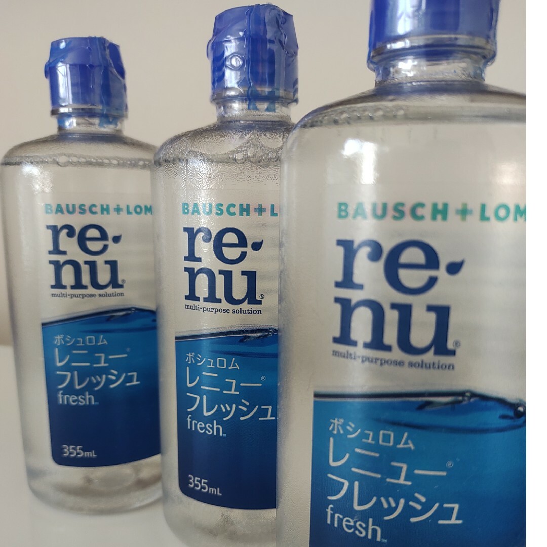 BAUSCH LOMB(ボシュロム)のコンタクト洗浄液　ボシュロムレニューフレッシュ　355ml 3本 コスメ/美容のスキンケア/基礎化粧品(アイケア/アイクリーム)の商品写真