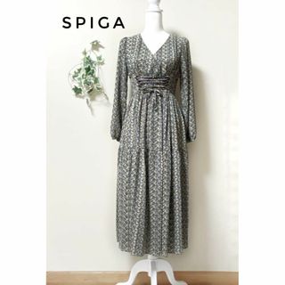 スピーガ(SPIGA)のスピーガ【SPIGA】ロング丈ワンピース　花柄　リボン(ロングワンピース/マキシワンピース)