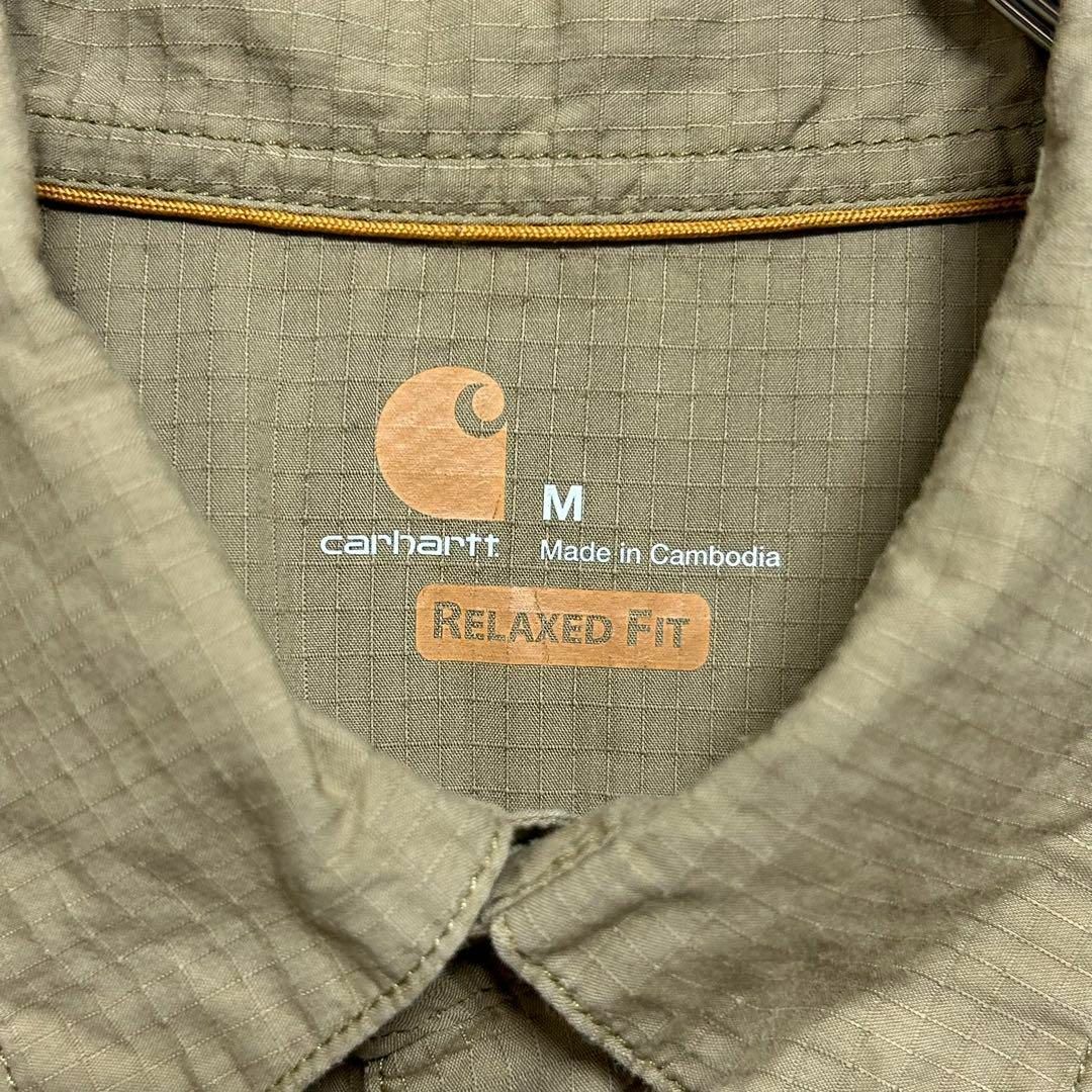 Carhartt カーハート　半袖BDシャツ　ワークシャツ　ロゴタグ　刺繍　M